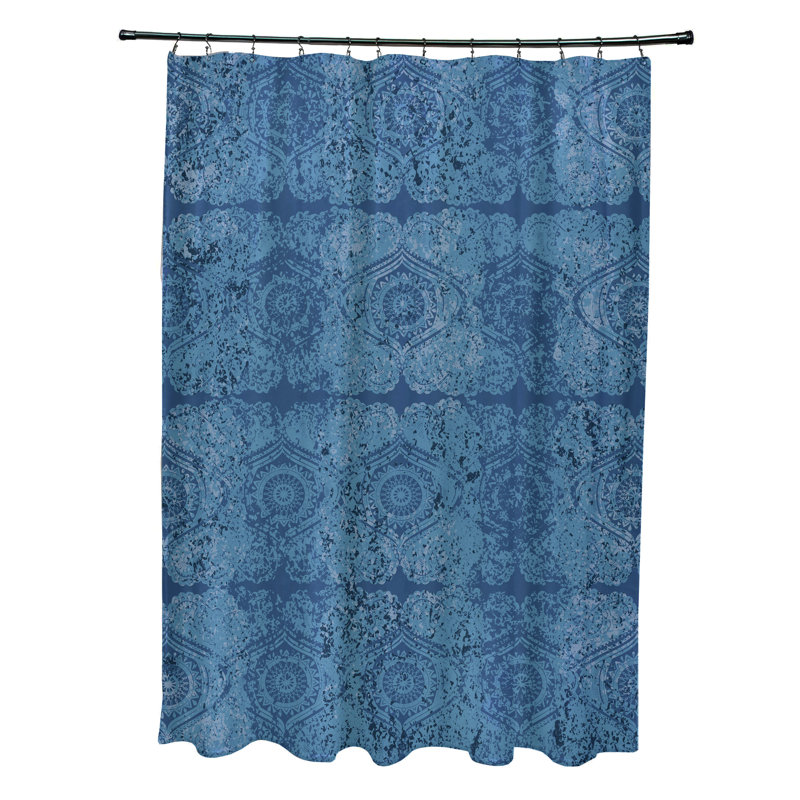Harrel Abstract Shower Curtain, Blue