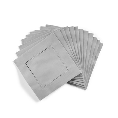 Cotton Linen Hemstitch Cocktail Napkins