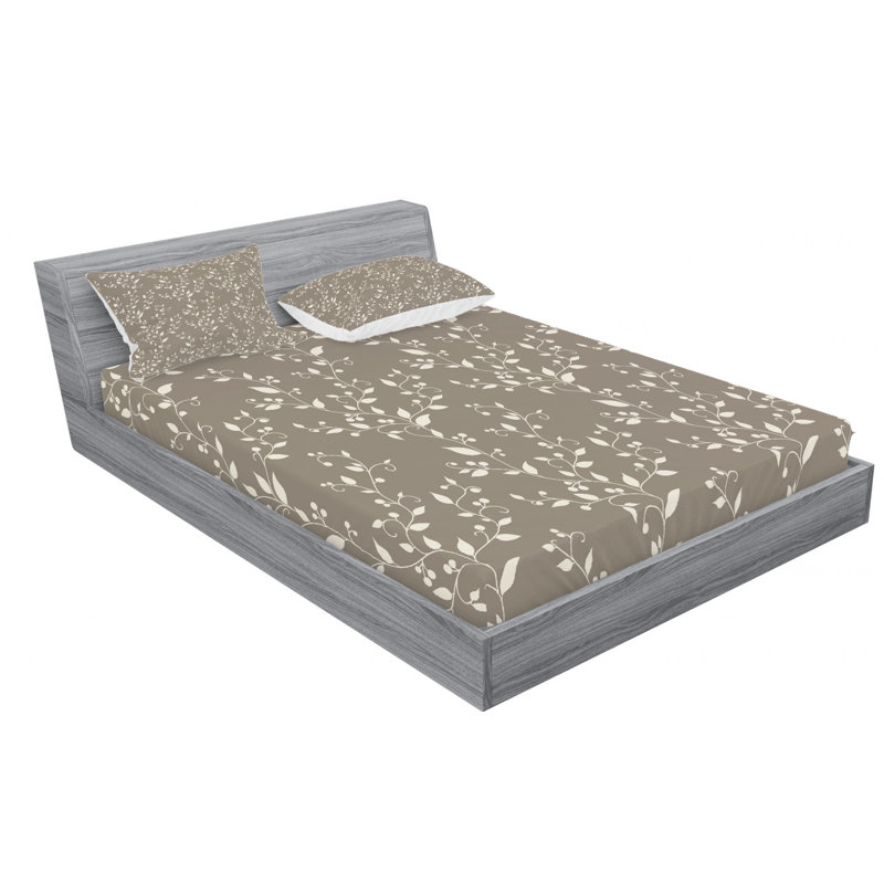 Microfiber Floral Sheet Set, Queen Sheet Set with Fitted Sheet