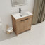Meuble-lavabo autoportant de 30 po avec lavabo en céramique blanche et 2 portes d'armoire à fermeture en douceur-2025369901