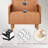 Upholstered Accent Chair With Rattan Arms And Solid Wood Legs-1886213426