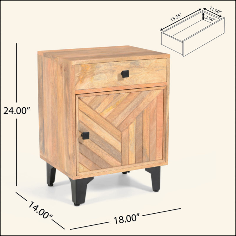 Table de chevet en bois massif