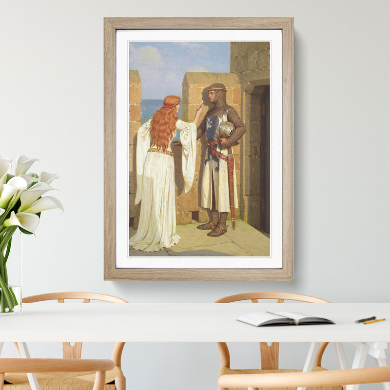 The Shadow by Edmund Leighton - Picture Frame Painting, Oak Framed, 48cm H x 36cm W x 2cm D