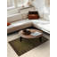 Tapis vert olive de style Gabbeh 3 x 6 avec bordure rayée