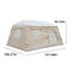 Tente de camping gonflable 4 saisons Oxford 9 pi x 13 pi beige avec pompe à main (4 à 8 personnes)