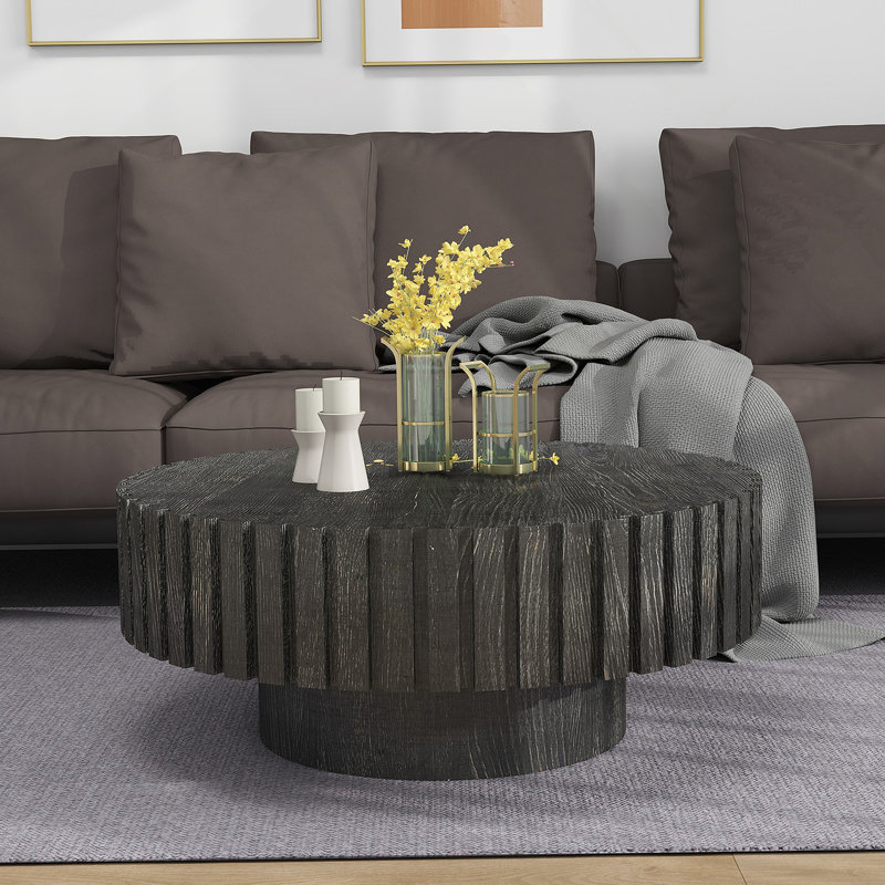 Natural wood Coffee Table, Black