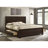 Organic Style Storage Panel Bed with Recessed Headboard