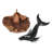Beachcrest Home™ Handmade Grey Whale Wood Sculpture