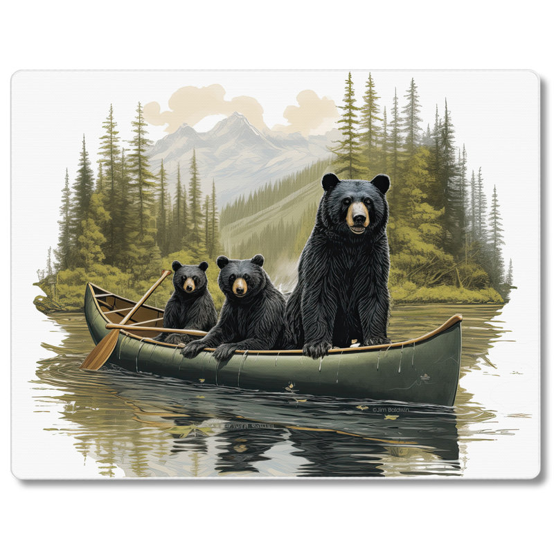 Planche à découper en verre trempé Black Bear Canoe 3 mm 10 po x 8 po
