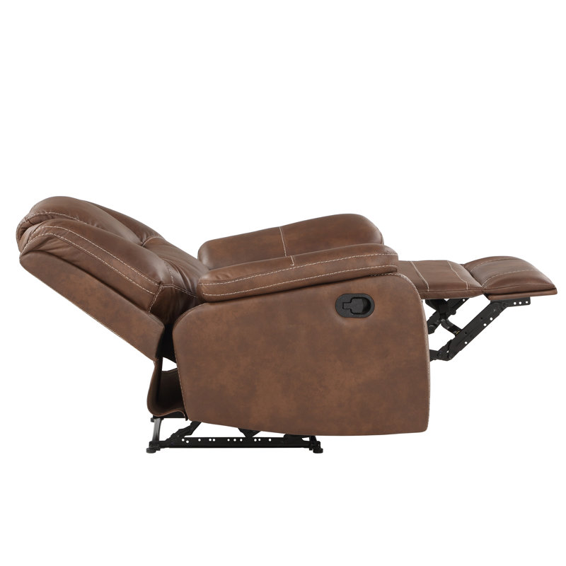 Amyjo 39" Wide Polyester Manual Standard Recliner, Brown