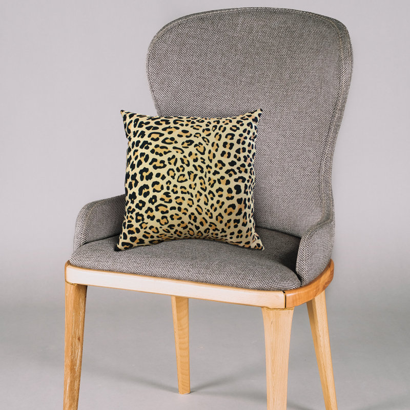 Animal Print Reversible Throw Pillow, Tan/Black