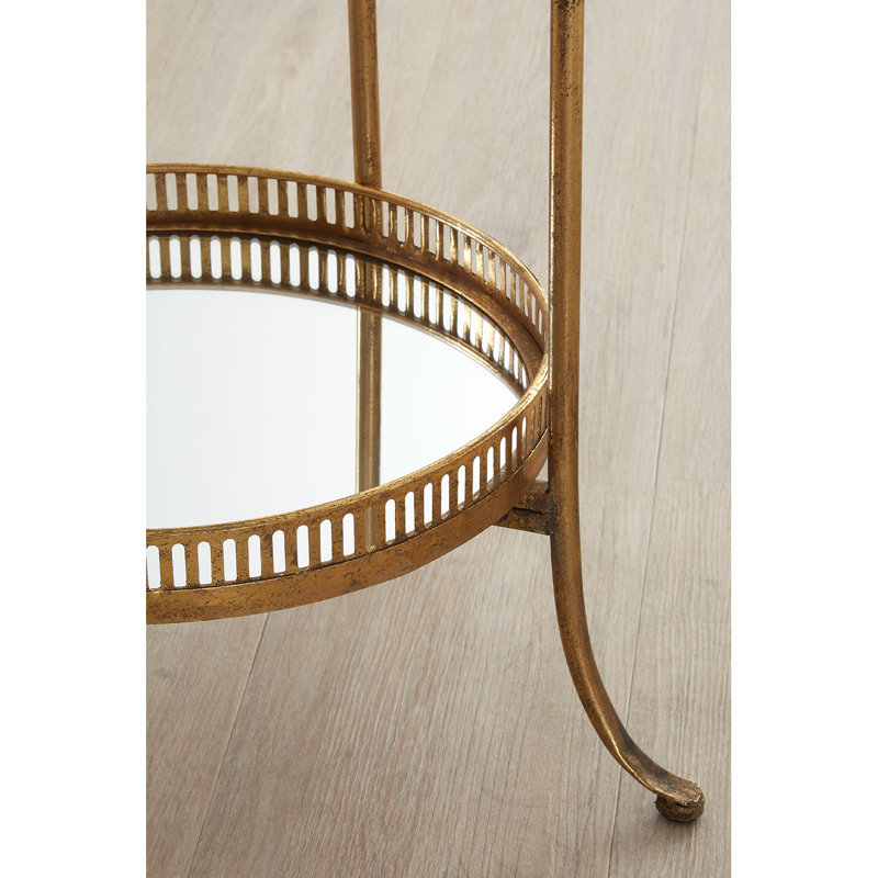 Spiro Tray Top End Table, Gold