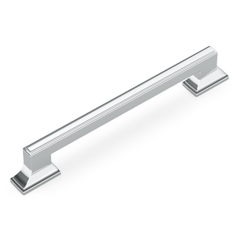 Brownstone Collection Handle Pull - Cabinet Pull - Transitional Hardware for Drawers & Cabinets, Chrome, 6 5/16"