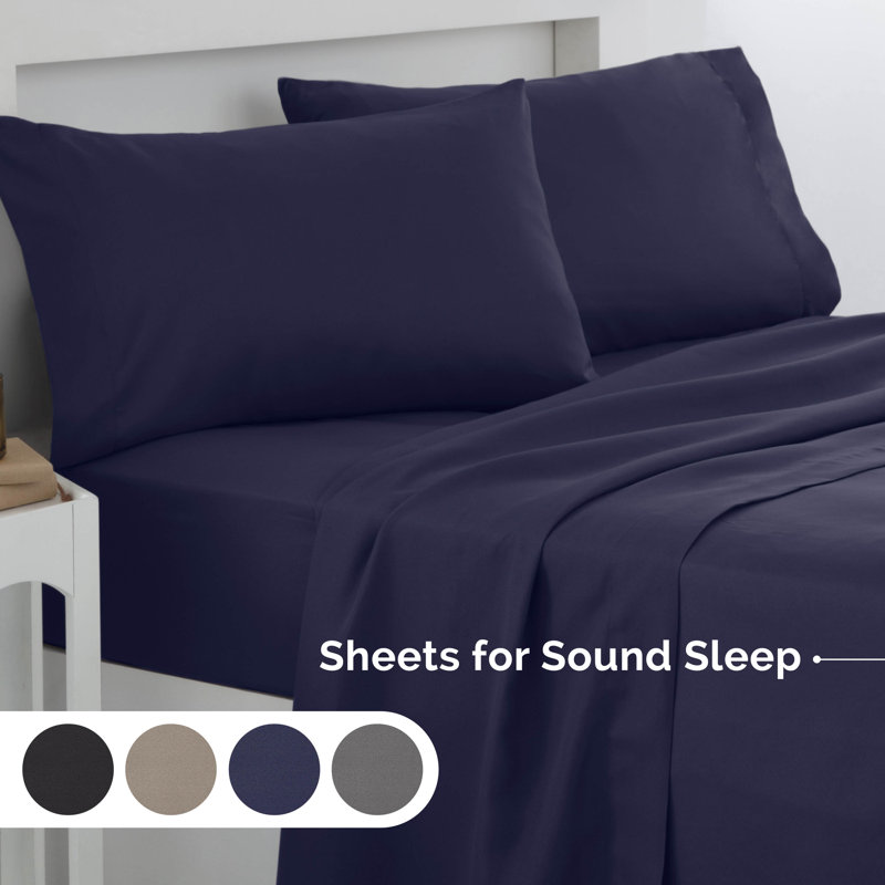 Crosshatch Microfiber, 2 Standard Pillowcases, Navy