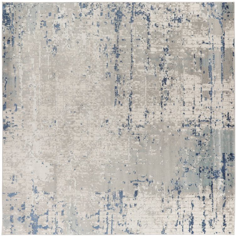 Alsup Abstract Modern Machine Woven Area Rug in Blue/Gray
