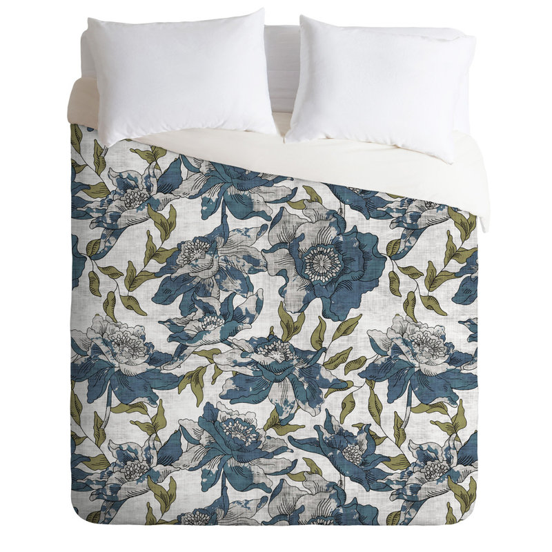Holli Zollinger Modern & Contemporary Floral Duvet Cover, King Duvet Cover + 2 King Shams