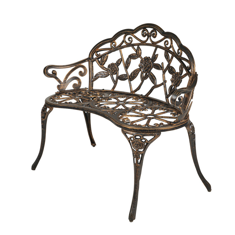  Shatley Metal Rose Garden Bench, Bronze