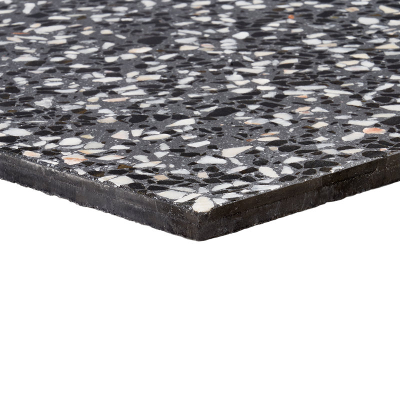 True Terrazzo 16.14 In. X 16.14 In. Polished Terrazzo Floor And Wall Tile (3.61 Sq. Ft. / Case), Domino Gray