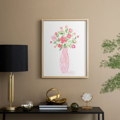 Boho Pinwheel Bouquet I, reproduction encadrée - bois massif