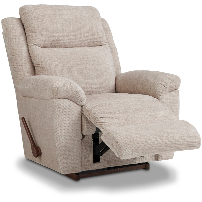 Joel Manual Rocking Recliner, Sand Polyester