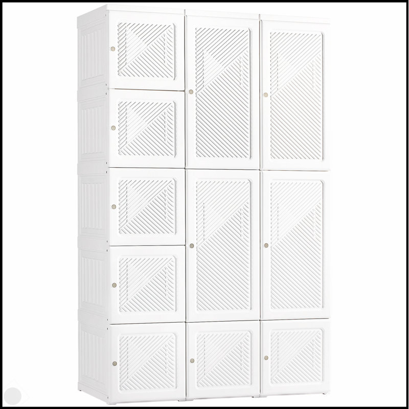 Armoire-penderie portative HOMcom avec 11 compartiments cubiques, une tringle suspendue et des portes magnétiques pour un rangement et une organisation faciles