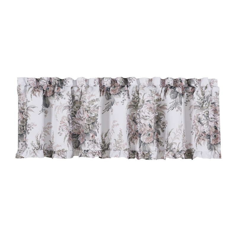 Cantonnière droite 72 "Estelle, Blanc / gris / minéral