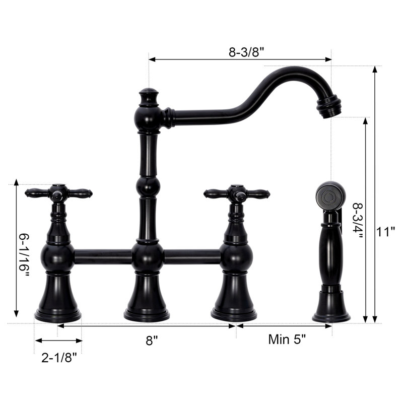 Akicon Kitchen Faucet with Side Spray, Matte Black