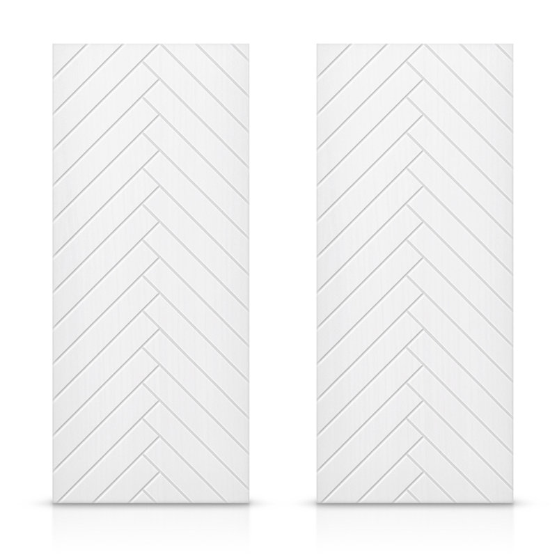 Portes de placard coulissantes à panneaux en bois manufacturé, Blanc, 72 po x 80 po