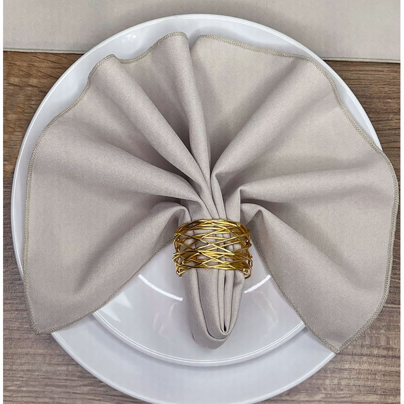 Atara Polyester Solid Colour Square Napkin, Stone