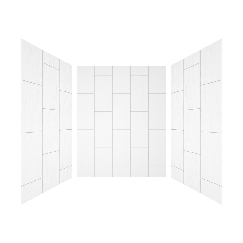 60"W 75/96"H Glue Up SMC Shower & Tub Wall Panel Surround,0.138 Thick,Cuttable,Quick Install, 75" H x 60" W x 0.14" D