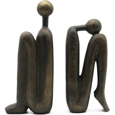 Thinker Decorative Bookends, Non-Slip Book Holder