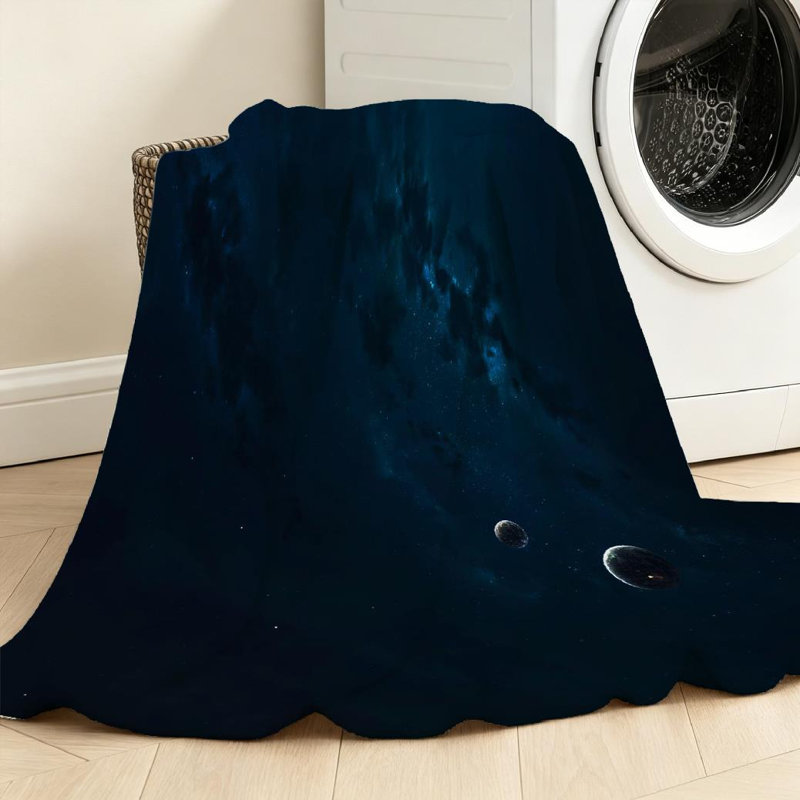 Jeté en flanelle bleue ultra douce, Throw 50" x 60"