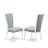3 Piece Dining Set Contains a Rectangle Dining Room Table with Butterfly Leaf and 2 Baby Blue Linen Fabric Upholstered Chairs, Linen White-26153044-26153045-26190858