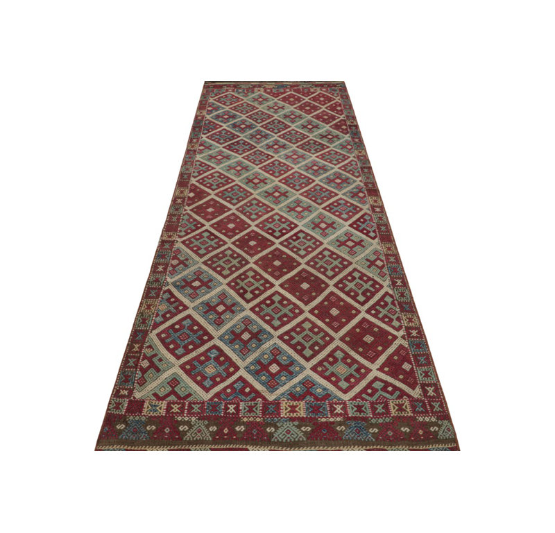 One-of-a-Kind 3'5" X 10'5" Flatweave Area Rug