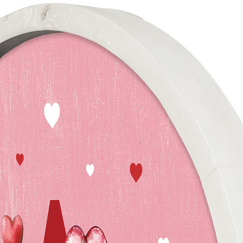 «Valentine Things Monogram - A Round», reproduction encadrée blanche