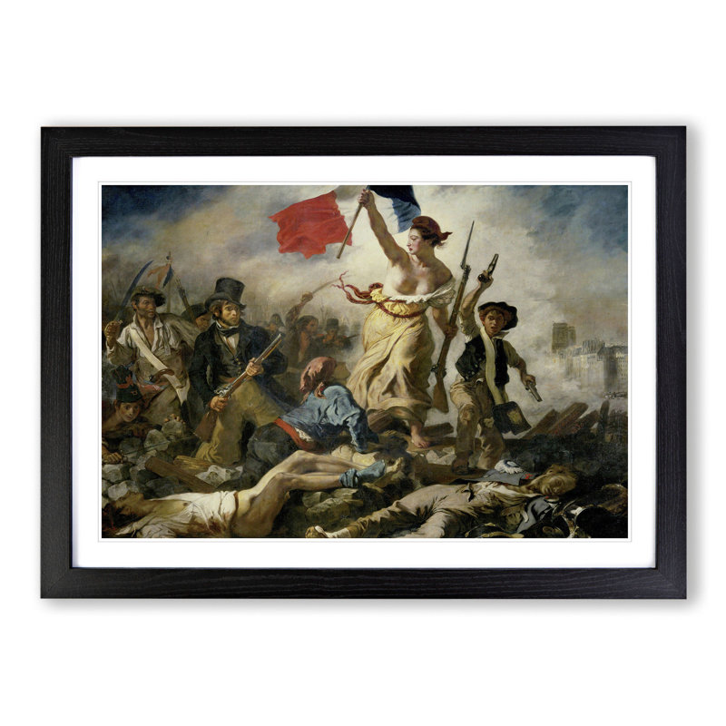 Liberty Leading the People by Eugene Delacroix - Framed Print, Black Framed, 36cm H x 48cm W x 2cm D