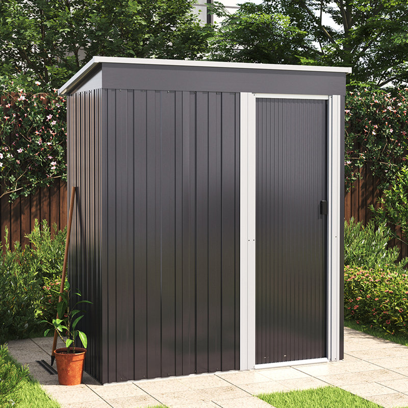 Senga 5ft. W x 3 ft. D Metal Pent Tool Shed Garden Shed