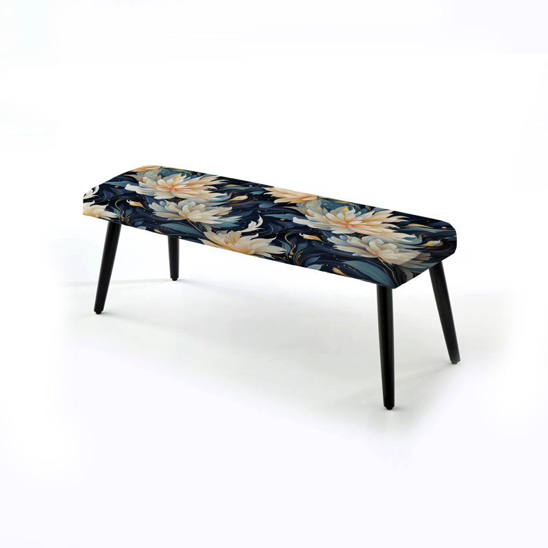 Banc rembourré noir Astral Ikat Whimsy
