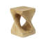 Table d'appoint MGO Twist Shape, texture semblable au bois, couleur naturelle, durable et résistante aux intempéries pour une utilisation intérieure et extérieure