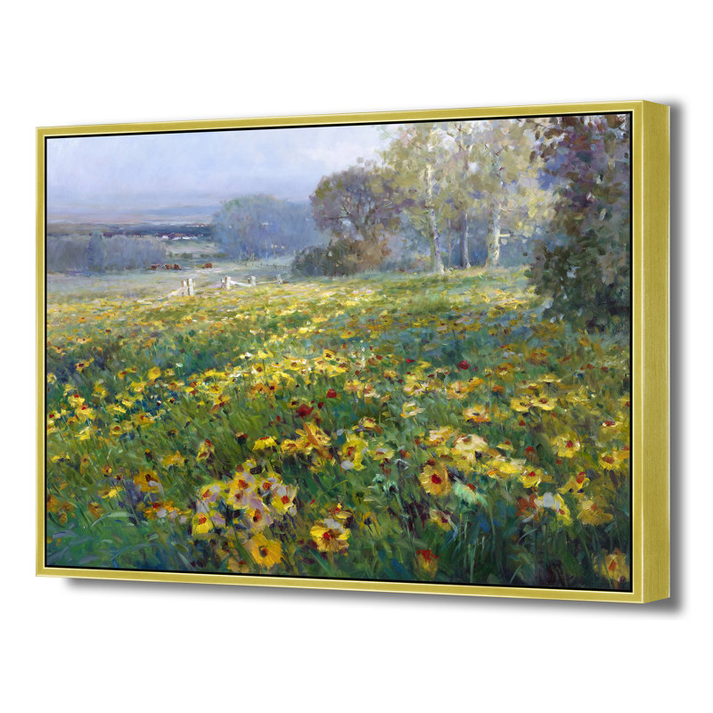 Field Of Golden Stillness Print, 50" H x 74" W, Gold