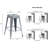 Backless Modern Lightweight Industrial Metal Bar Stools with 4 Leg Design, Set of 2, 24 Inch Seat, Silver-113833241-113833253