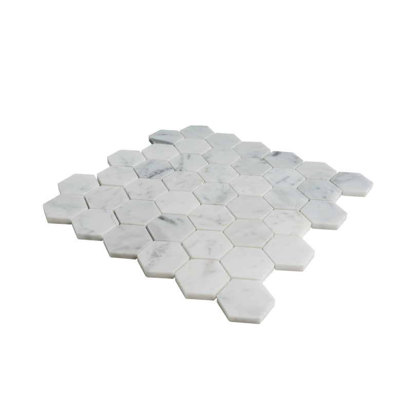 11.8" x 11.8" Natural Stone Honeycomb Mosaic Wall & Floor Tile, Gray