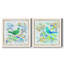 Oiseau Chanteur I - ensemble de 2 peintures sur toile encadrées-740585377-740585382
