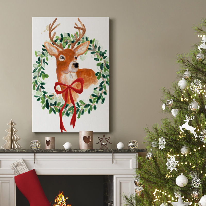 Toile tendue avec châssis de qualité supérieure Woodland Holiday Collection B - prête à être accrochée