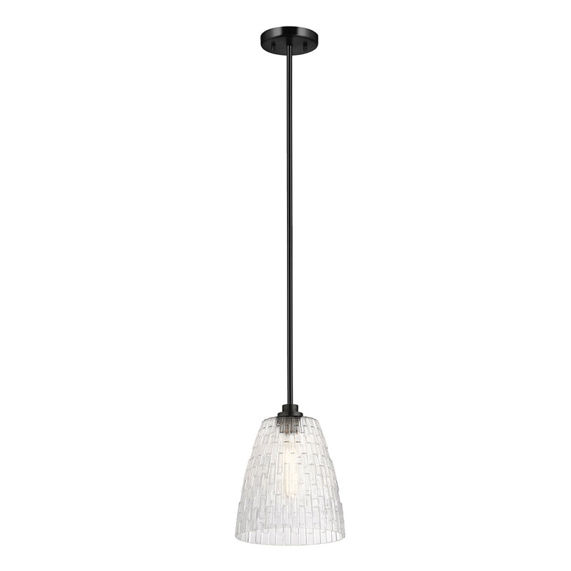 Luminaire suspendu 1 lumière Windsor, Noir satiné