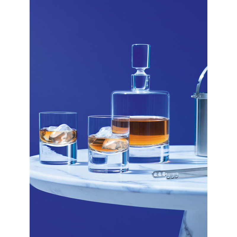 Handcrafted Clear Glass Whiskey Decanter with Heavy Base