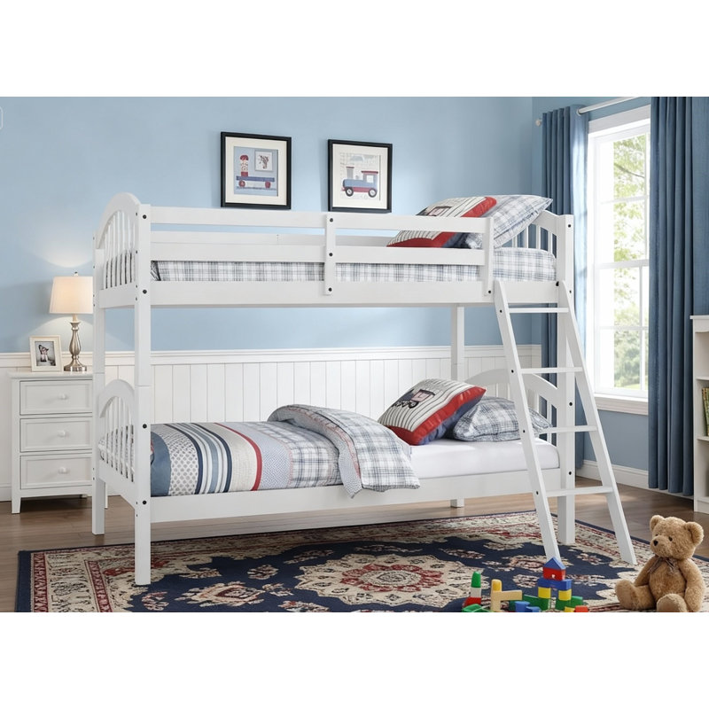 Swen Kids Twin Over Twin Bunk Bed, White