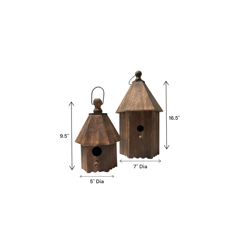 Large Hanging Wooden Birdhouse