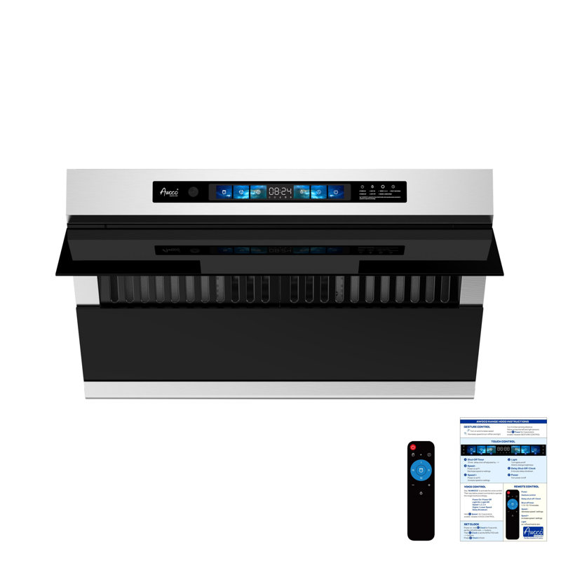 Hotte de cuisine à conduit incliné sous le comptoir de 30 po de 800 pi³ / min Awoco en acier inoxydable avec commande vocale / tactile / tactile
