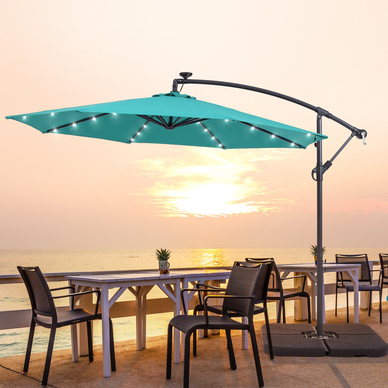 Parasol en porte-à-faux 10 pi Asyra, Bleu
